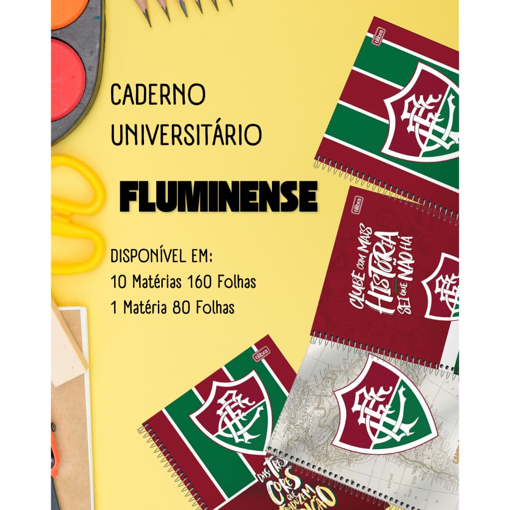 CADERNO UNIVERSITÁRIO TILIBRA FLUMINENSE-Escolha a Estampa