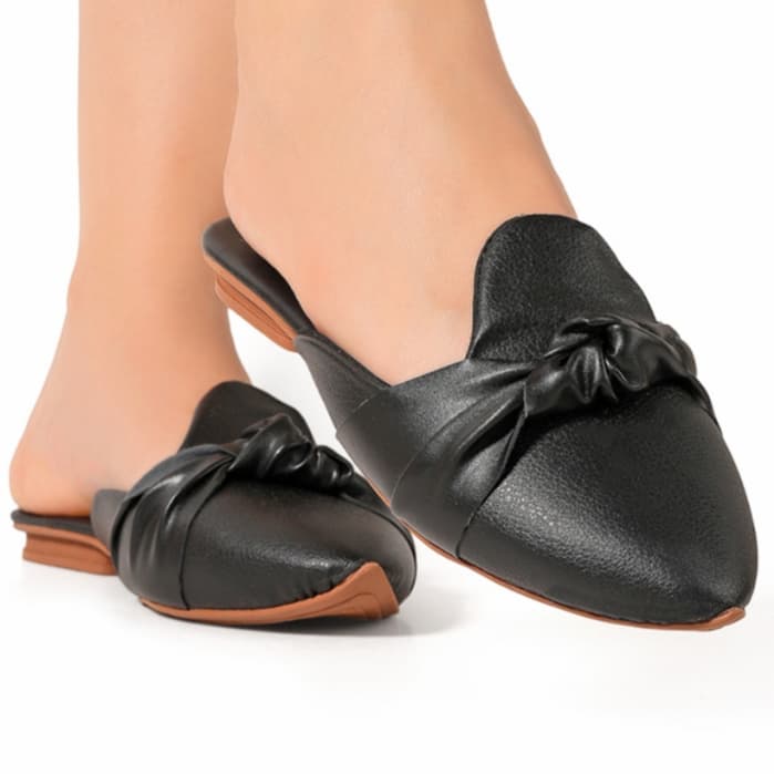 Mule Feminino Casual Nó Elegante Moderno Estiloso Leve Confortável Moda Em Alta Dia a Dia Acessível