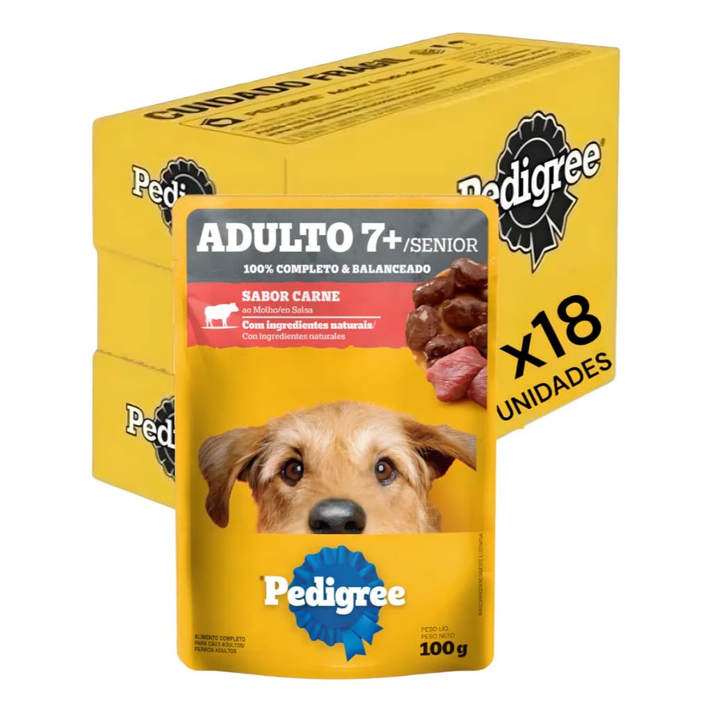 Pack Ração Úmida Pedigree Para Cães Adultos Sênior 7+ Anos S