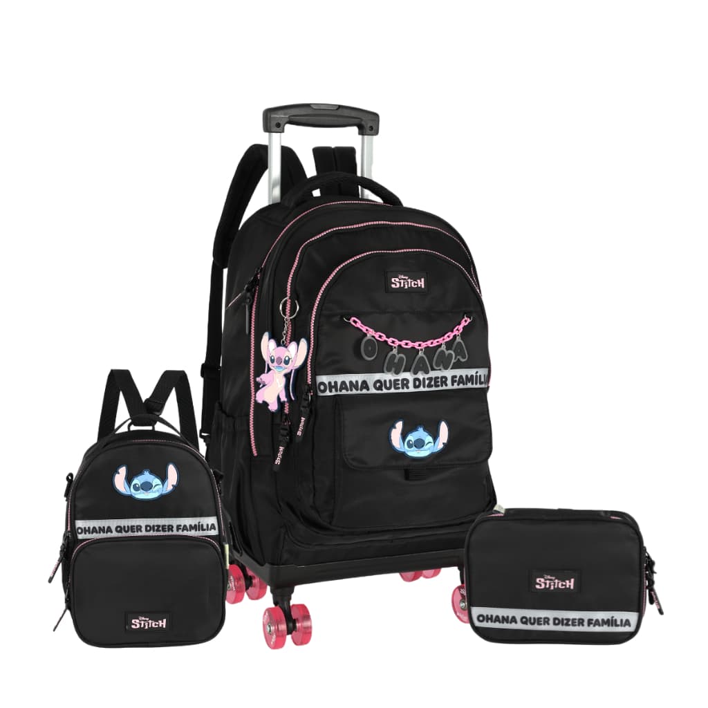 Kit Mochila Juvenil Rodinhas Stitch Original 2026