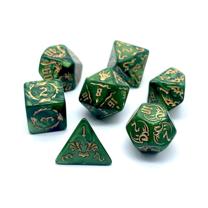 Dados personalizados desenho de dragão marmorizado especiais rpg dungeons and dragons feiticeiro