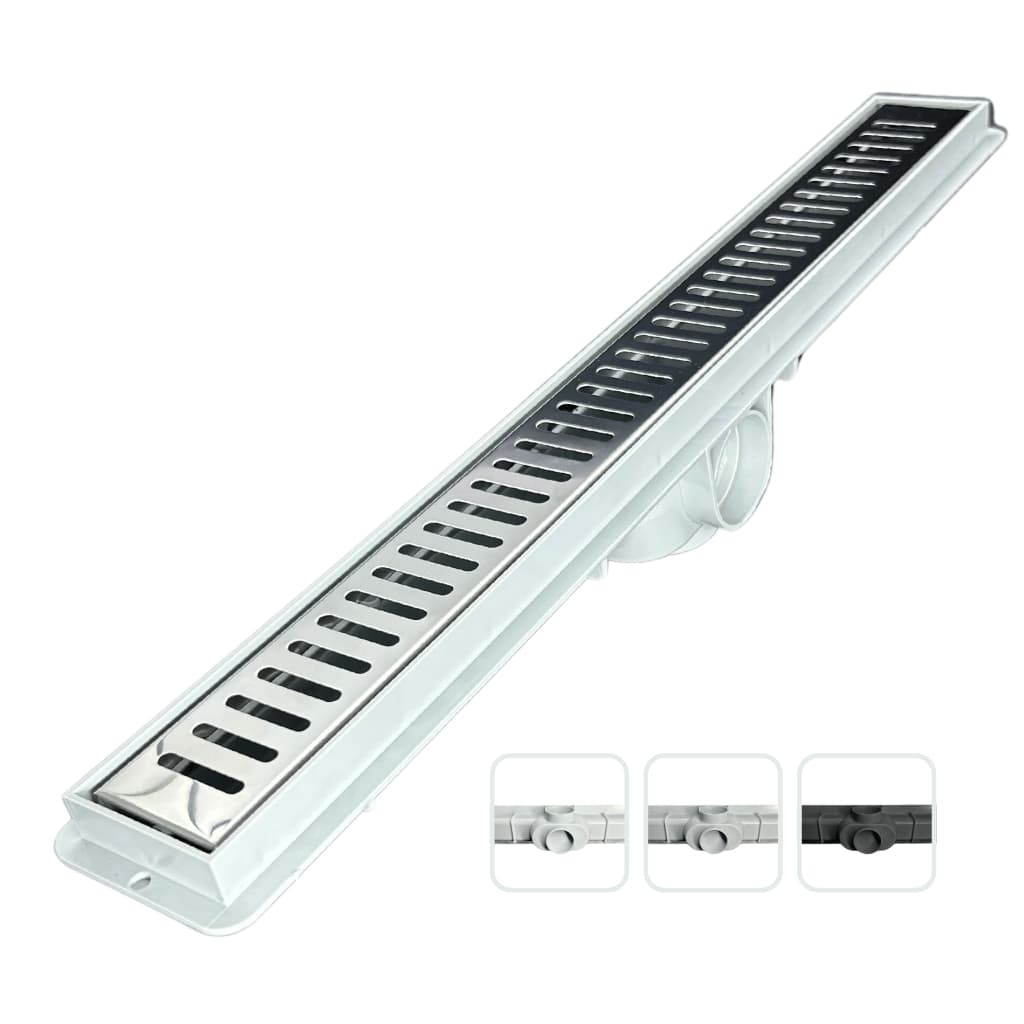 Ralo Guvi  Linear Inox Palito 5x100cm Com Tela E Sifão Antiodor Lazer