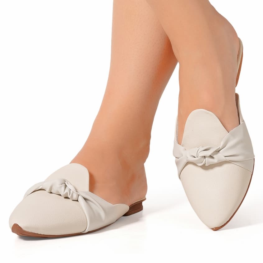 Mule Casual Feminino Nó Elegante Refinado Confortável Estiloso Leve Acessível Lançamento Em Alta