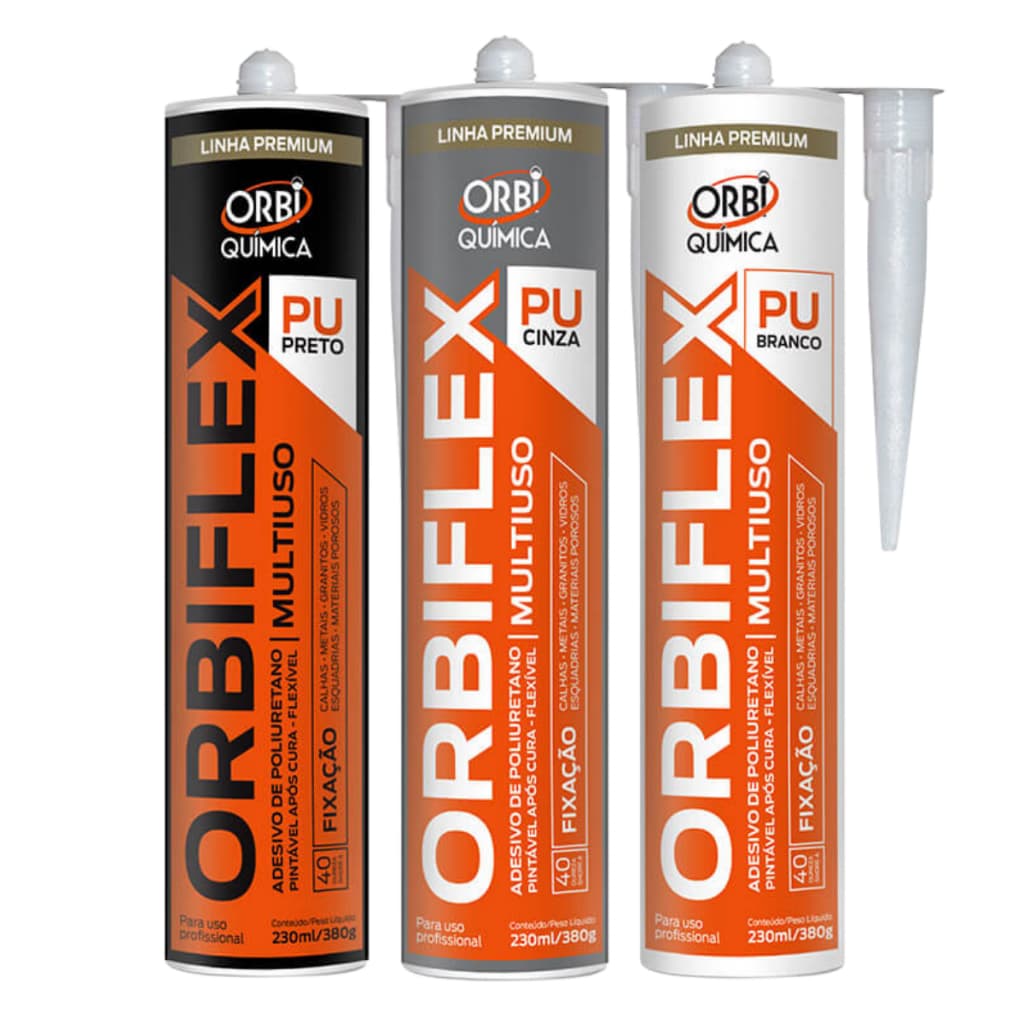 Kit 1/2/3 de Cola Adesivo Profissional PU40 Silicone Poliuretano Multiuso 380G PU Orbiflex