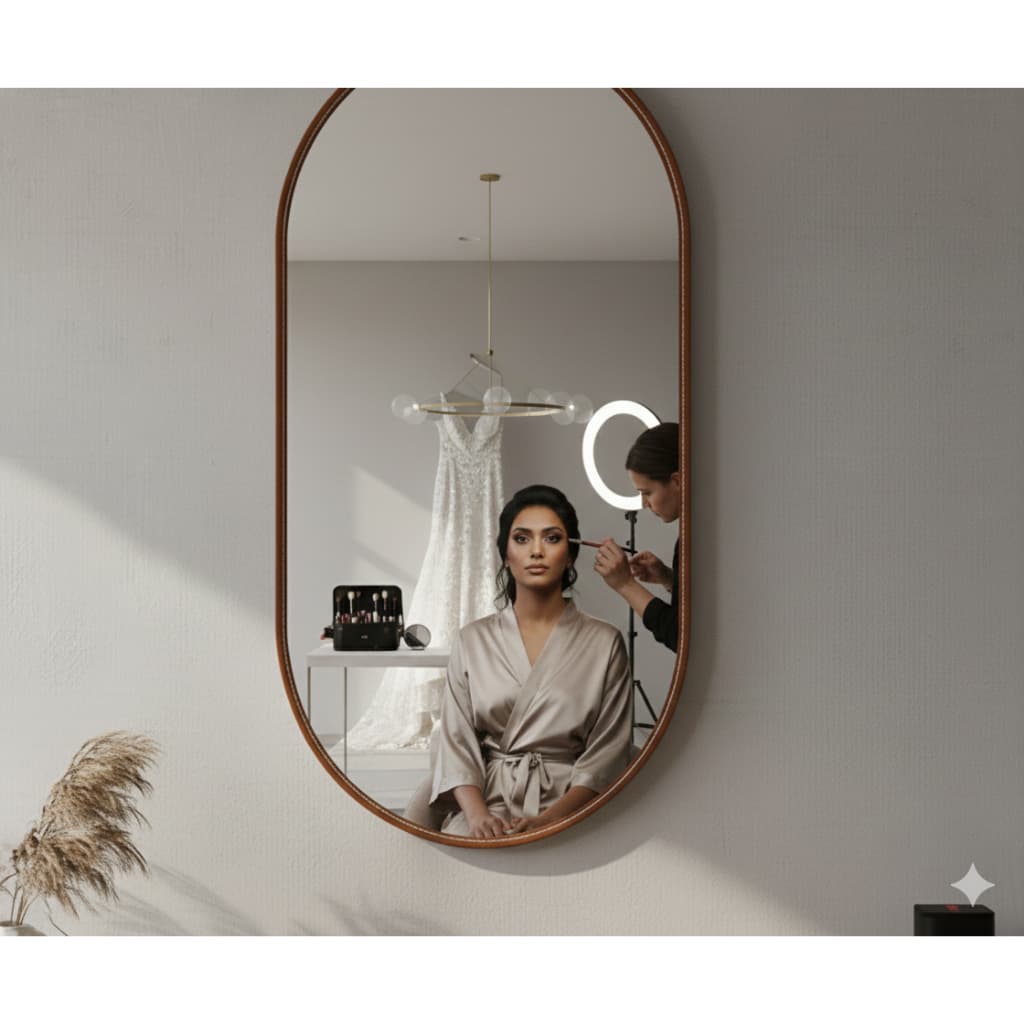 Espelho decorativo OVAL 60cm e 76cm para banheiro sala Quarto Barbearia