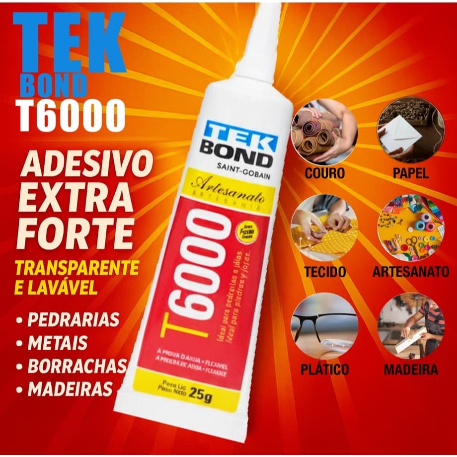 Cola Artesanato em Geral Tek Bond 6000 Extra Forte 25G