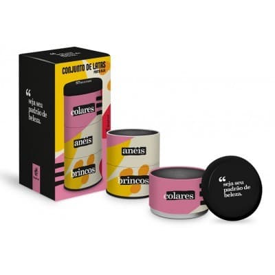 Conjunto de Porta Jóias Lata Brasfoot - Seja Seu Padrão de Beleza
