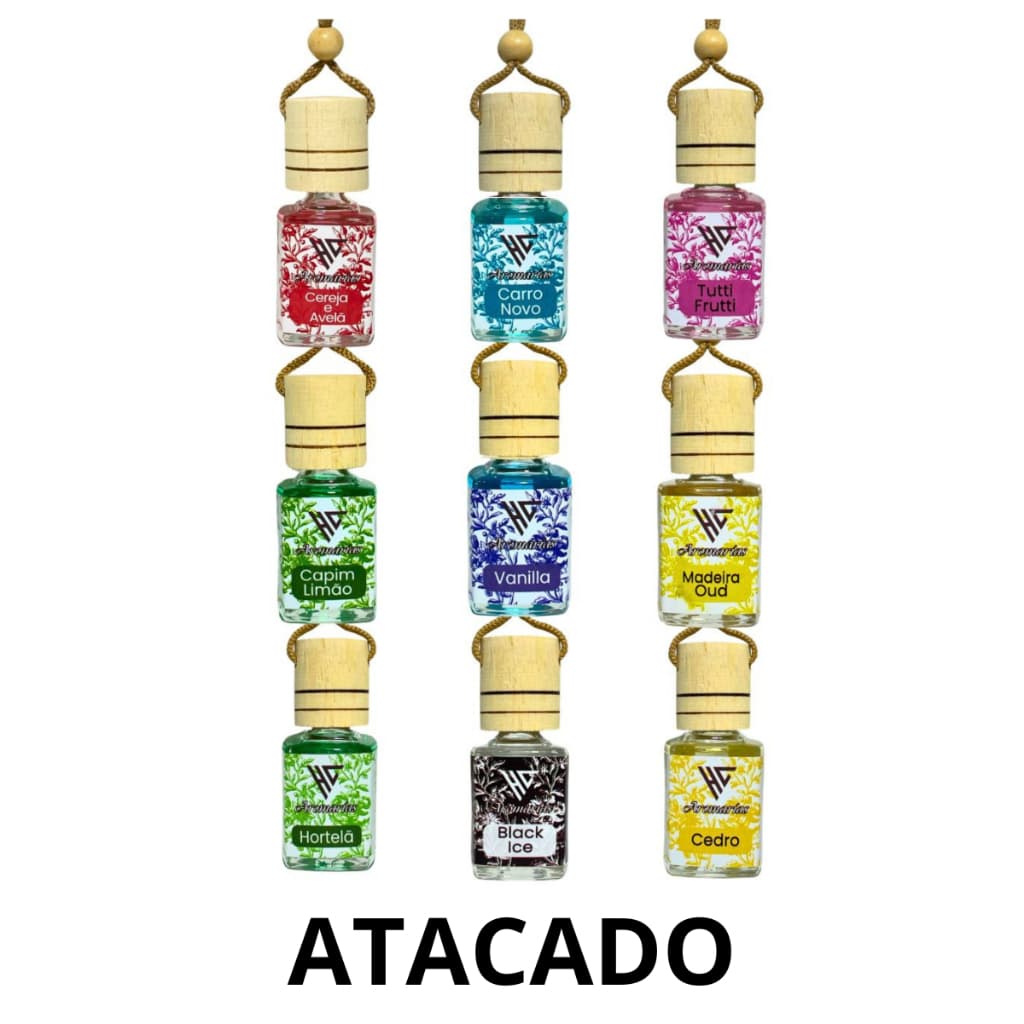 ATACADO ATÉ 100 UNIDADES - Cheirinhos de Carro Pingente Hominicar 10ml - Aromatizante Automotivo