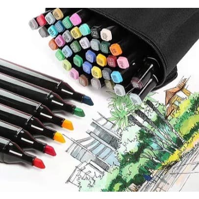 Maleta Canetinhas Coloridas 24 Cores Touch | Marcador Hidrográfico Duas Pontas