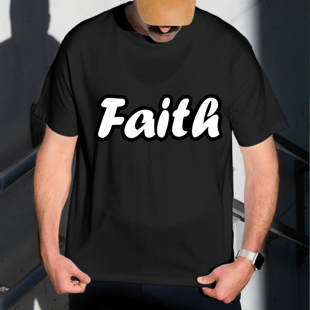 Camiseta Dry Fit Masculina Estampada Faith P ao GG Leve Respirável Academia Treino