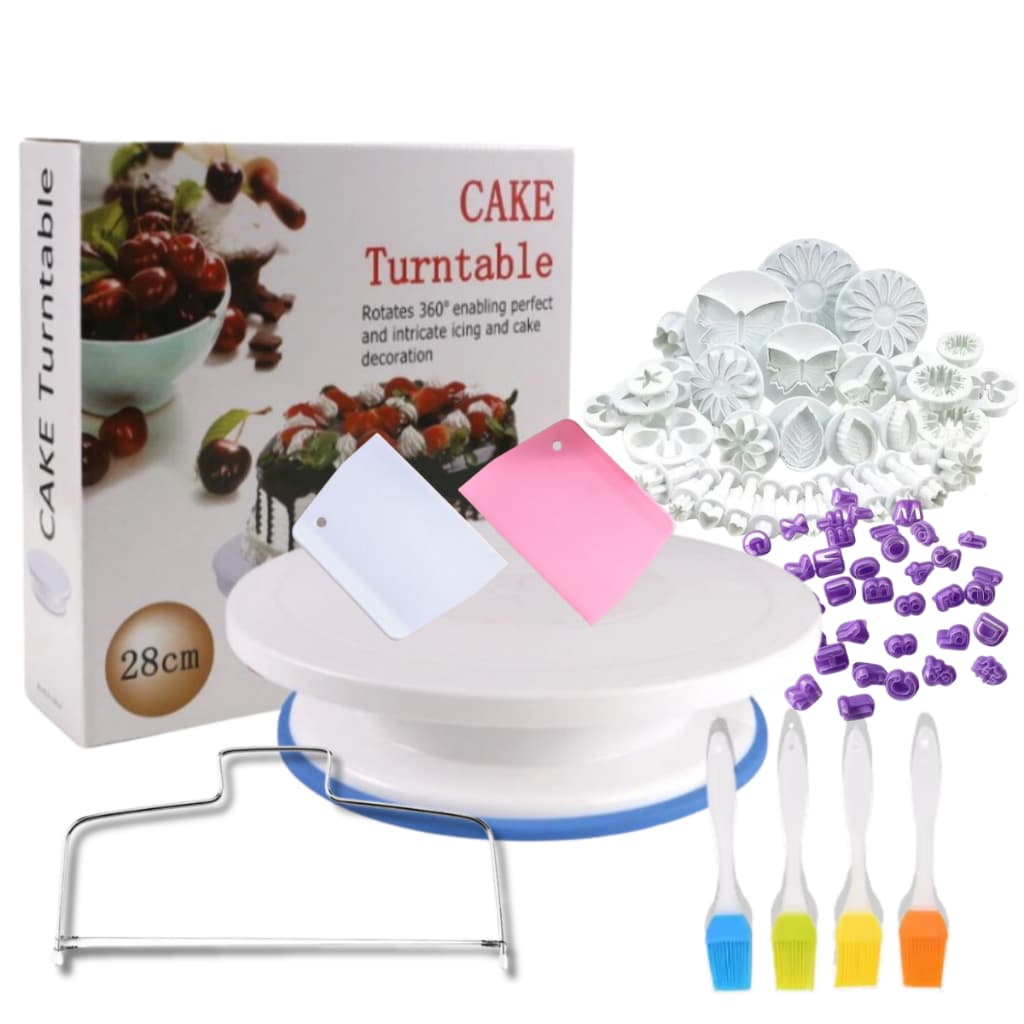 kit Confeiteiro 81 Peças Bailarina, Raspadora, Nivelador, Pincel, Ejetores e cortador letras e Números Profissional