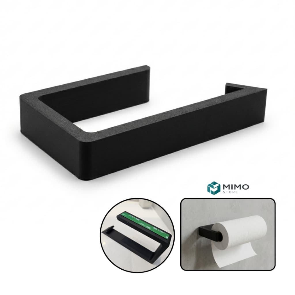 Suporte de Papel Higiênico Moderno Premium – Fixação Dupla Face, Design Minimalista para Banheiro