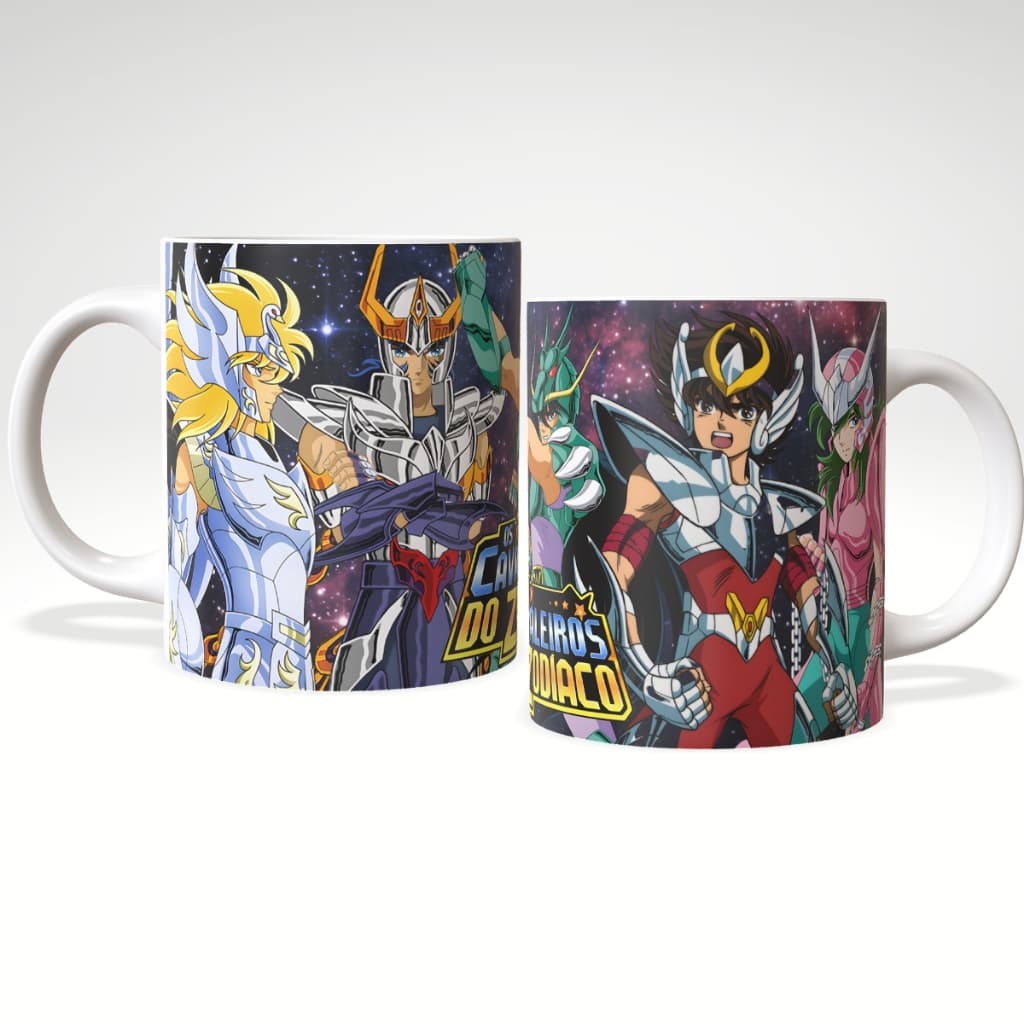 Caneca Cavaleiros do Zodíaco Seiya Shiryu Hyoga Shun Ikki Anime Clássico – JURO