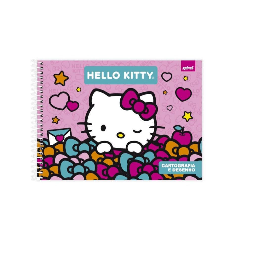 Caderno de cartografia e desenho, Capa dura, 48 folhas, Hello Kitty 2026- Spiral
