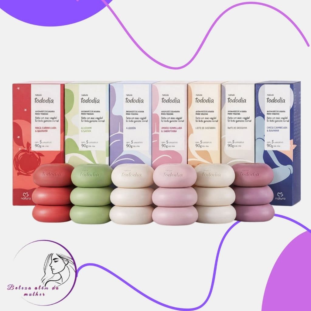 Sabonete Barra Puro Vegetal Tododia Natura 5x90g | Limpeza Suave -Hidratação -Fragrâncias Deliciosas