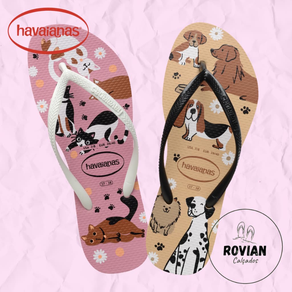 Chinelo Sandália Havaianas Slim Pets Coleção 25/26 (Original)