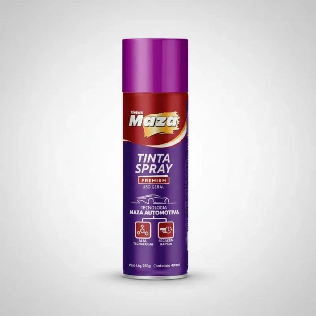 Tinta Spray Roxo Brilhante Maza Alta Cobertura Automotivo Premium Secagem Rápida
