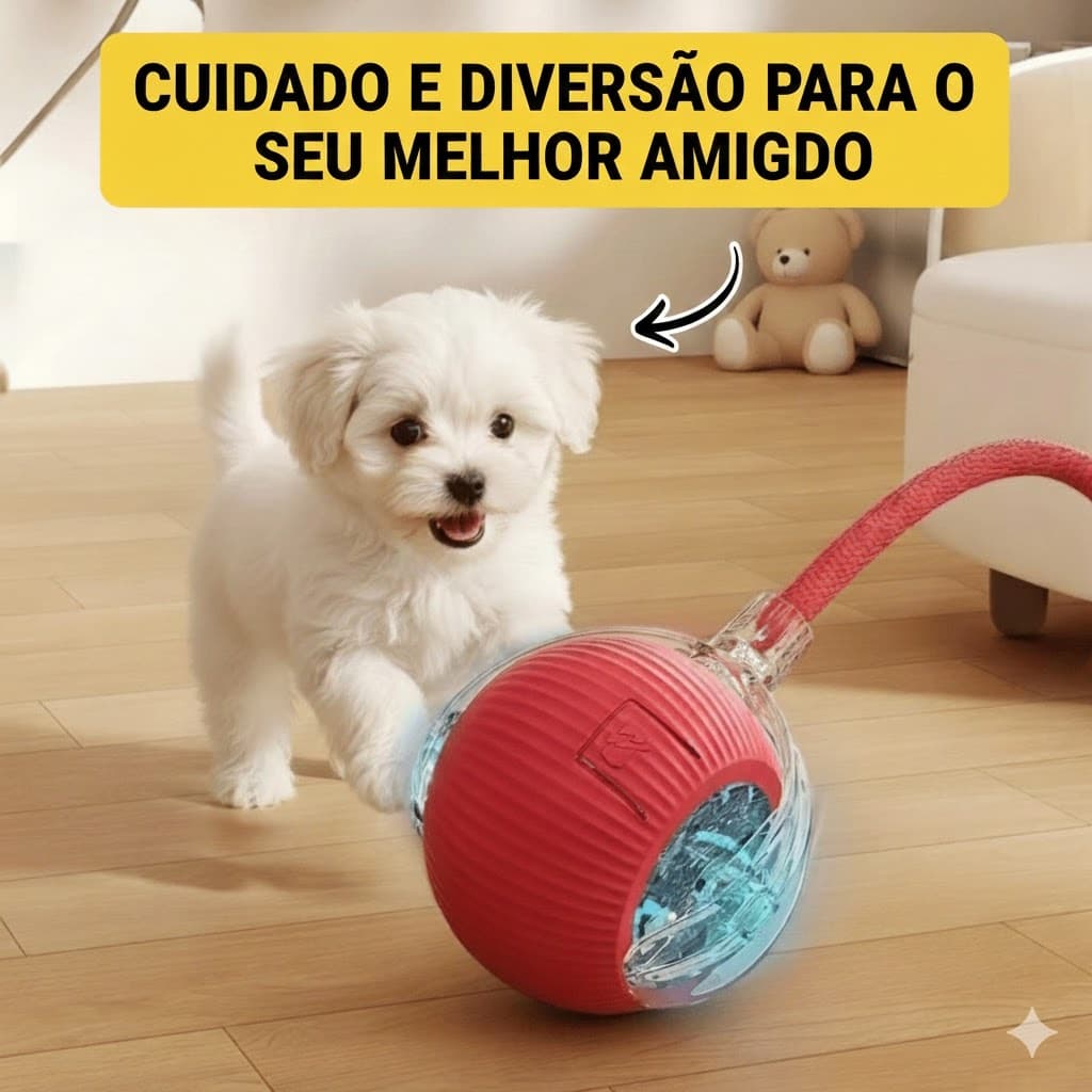 Bola Inteligente para Pets – Brinquedo Interativo Automático Recarregável -  (Cores Sortidas)