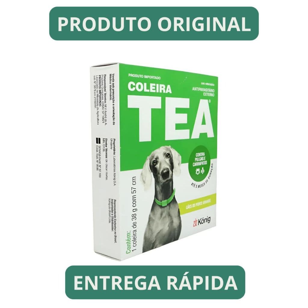Coleira Antipulgas E Carrapatos König TEA 327 Cães Grande Verde 57cm PRODUTO ORIGINAL