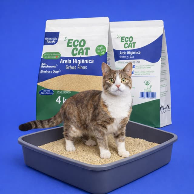 Areia Biodegradável - Grãos Finos |🐱💙🌿
