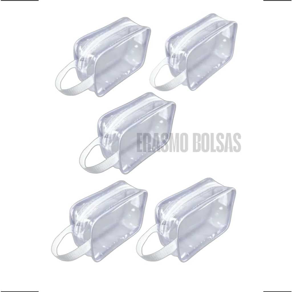 Kit Nécessaires 5 Unidades 20x15x8 Transparente cristal Pequena