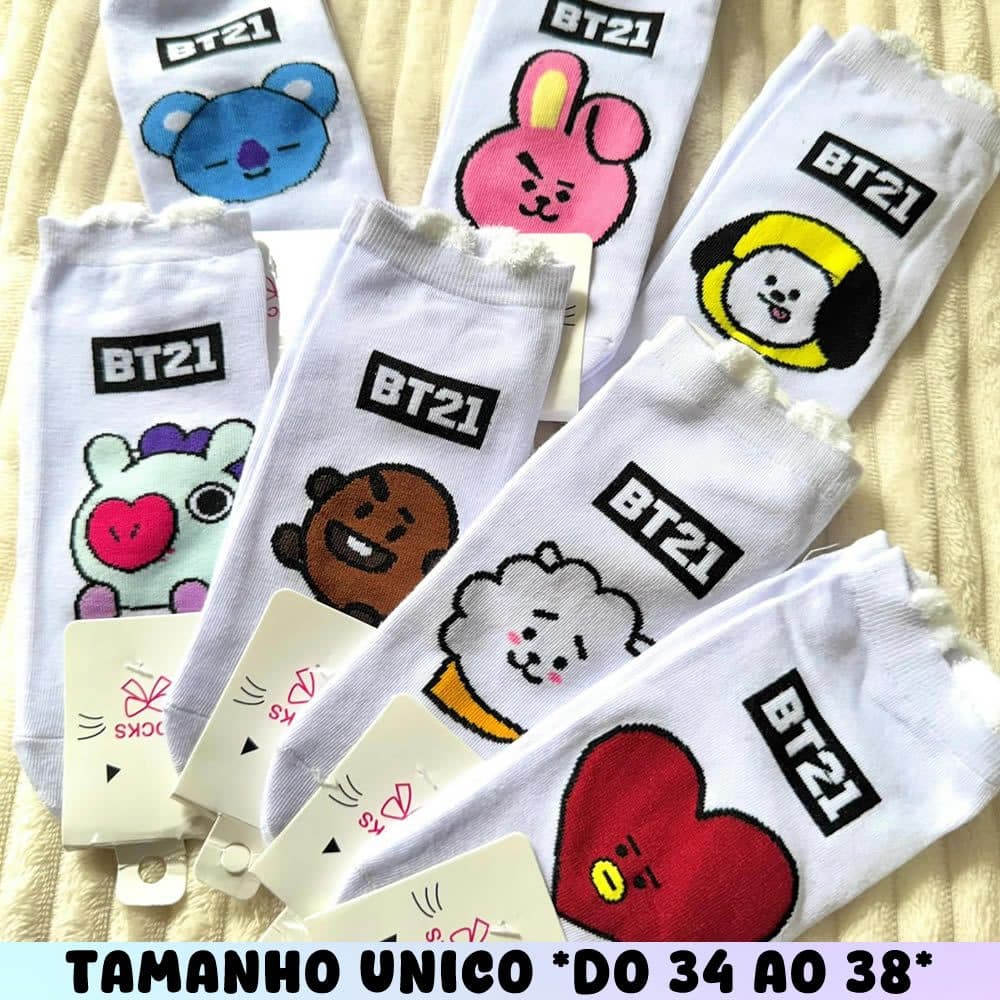 Meia BT21 K-pop Estampada | Tamanho Único 34 ao 38 | Confortável