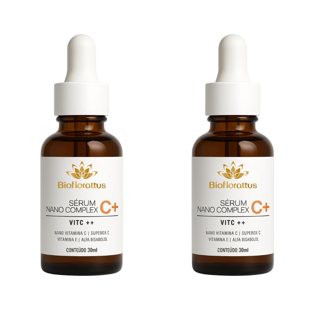 Kit 2 Sérum Facial Vitamina C Clareador, Antioxidante, Reduz Manchas e Ilumina a Pele – Bioflorattus