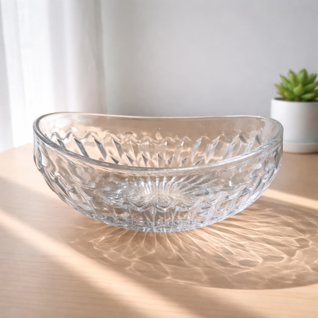 Tigela de Vidro Oval Boat 700ml | Petisqueira ou Centro de Mesa Decorativo 20cm x 10cm x 8cm