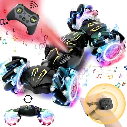4wd Gesto Sensor Controle Remoto Stunt Car 2.4ghz 360 Graus Preto Carrinho De Controle Remoto Acrobático Gira 360