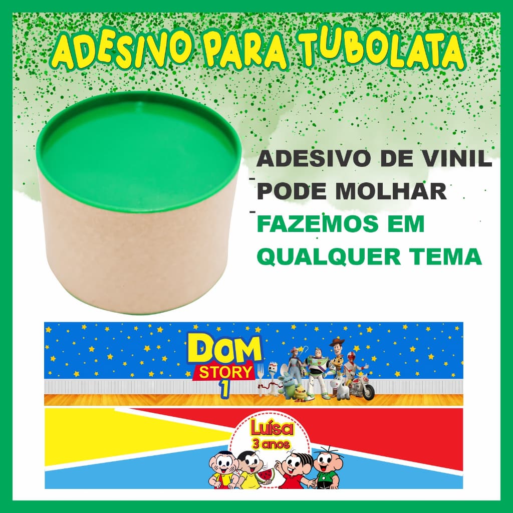 ADESIVO  PERSONALIZADO PARA TUBOLATA 8X10  - FAZEMOS EM QUALQUER TEMA - NÃO ACOMPANHA TUBO LATA