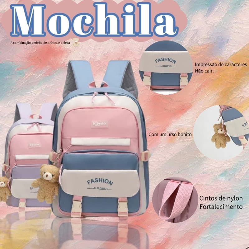 Mochila Escolar Grande Unissex Mochila Feminina Escolar Passeio