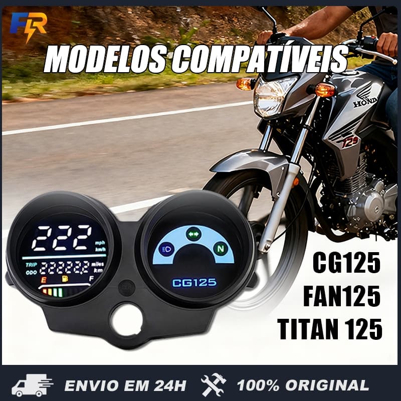 Painel Digital para Motocicleta Fan125 Titan 125 2013 Painel de Instrumentos, Honda CG125 2000 a 2008