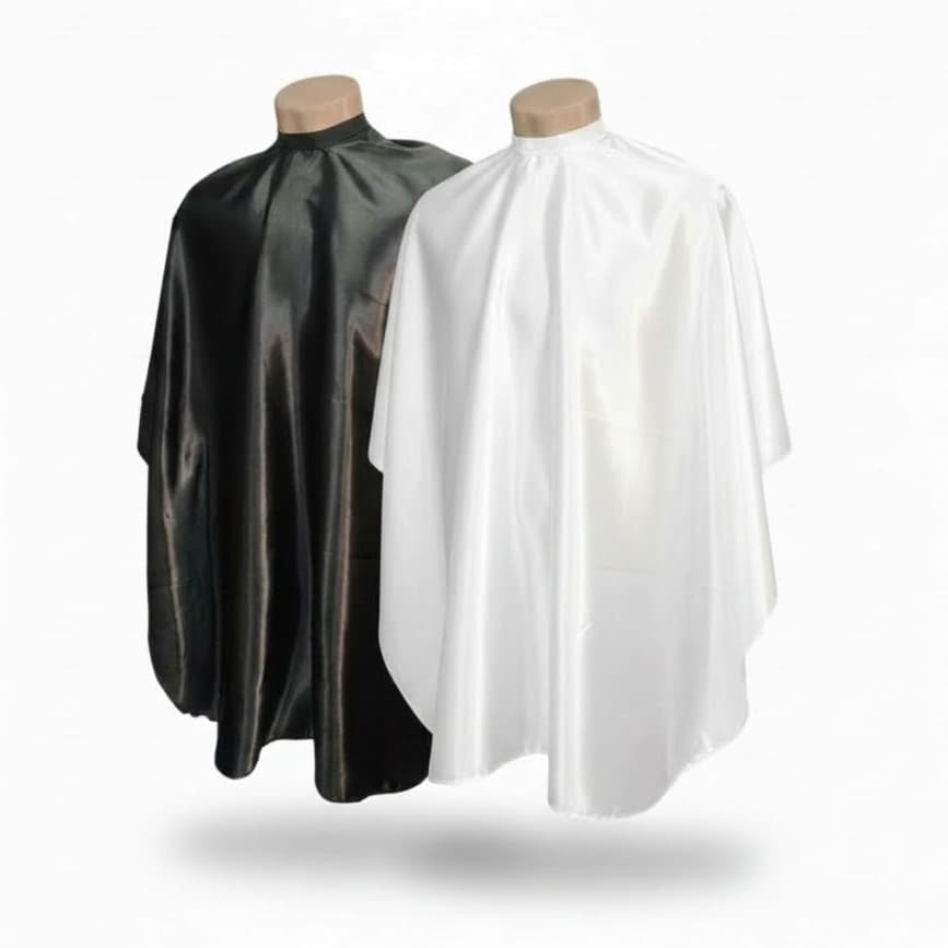 KIT 2 Capas de Corte para Cabeleireiro em Cetim  com zíper Top