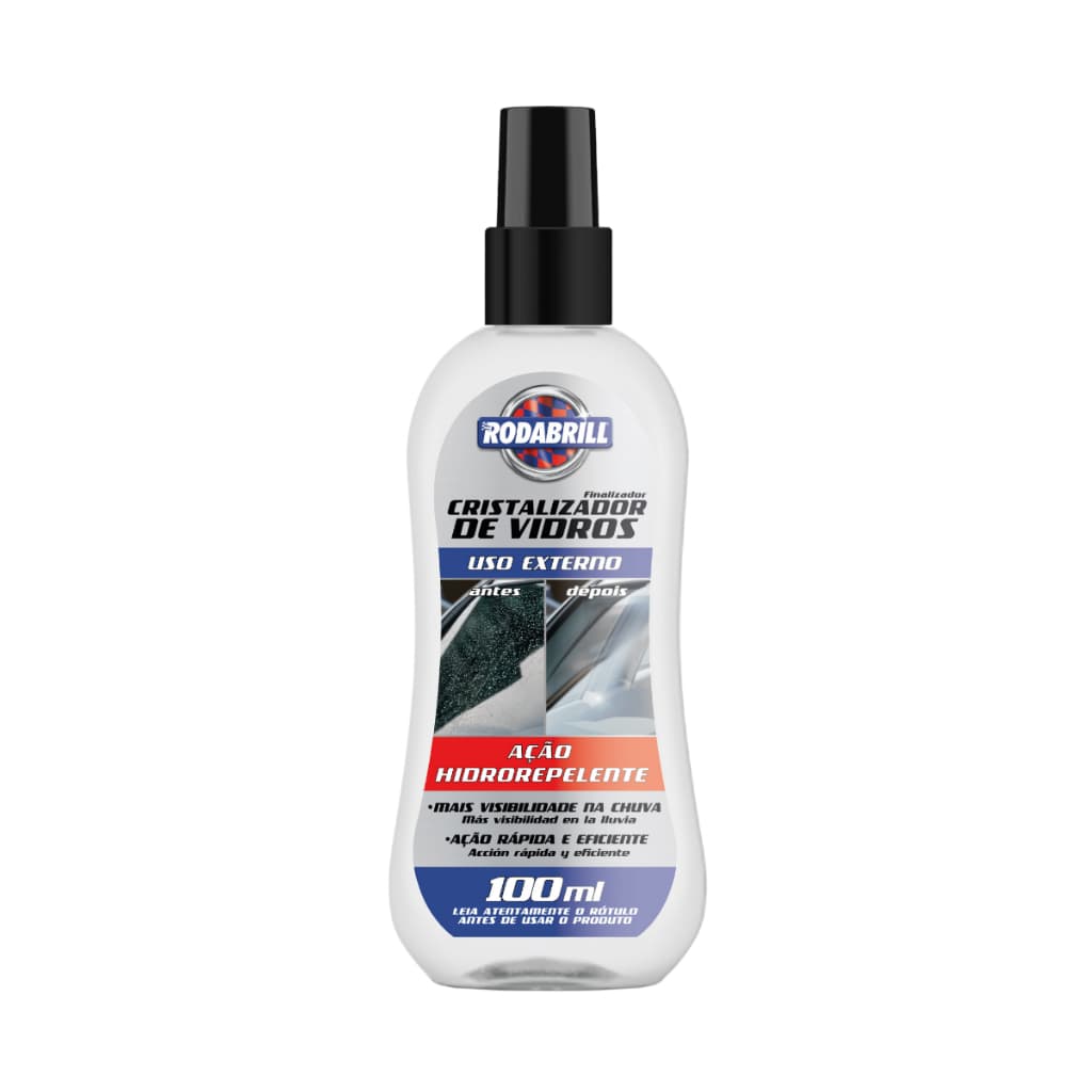 Cristalizador de Vidros Rodabrill 100mL: Efeito Hidrofóbico, Repelente de Água Máxima Segurança e Visibilidade na Chuva