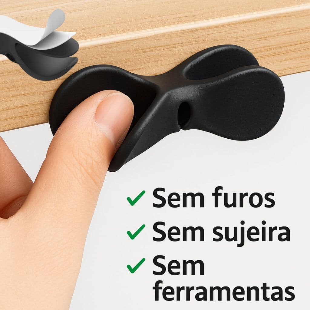 Organizador de Cabos Silicone Autoadesivo Kit 3 Unidades Para Eletrodomésticos