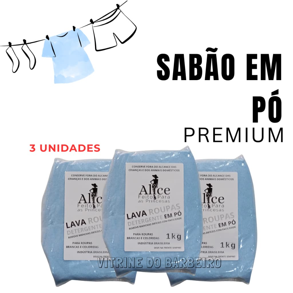 Sabão Em Pó Lava Roupas 3 Kg Limpeza Total Para Sujeiras Difíceis