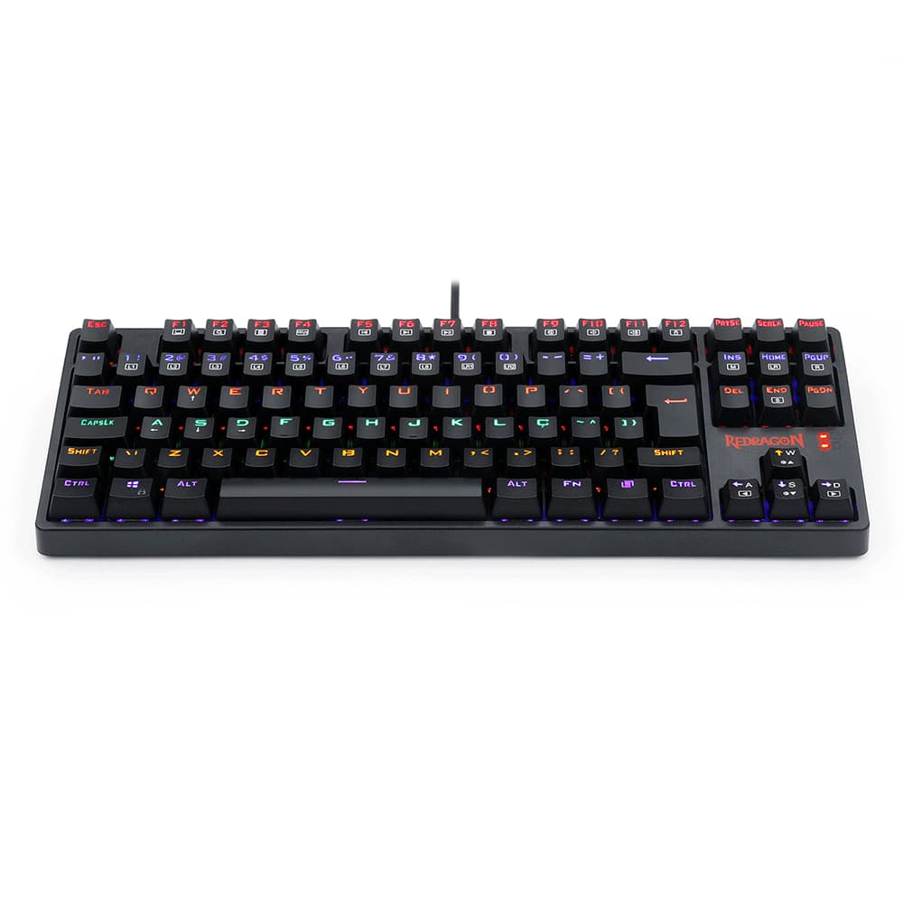 Teclado Mecânico Gamer Redragon Daksa K576R-1, LED Rainbow, ABNT2 Preto