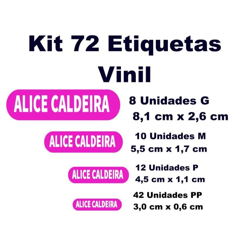 Kit 70 etiquetas/adesivos personalizados para material escolar