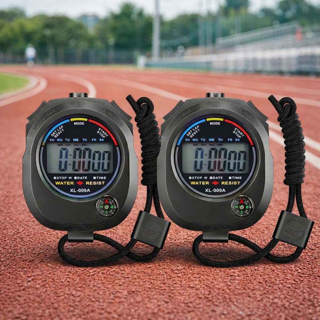 Cronômetro Progressivo de Mão Digital Alarme Hora com Corda Corrida Timer Temporizador