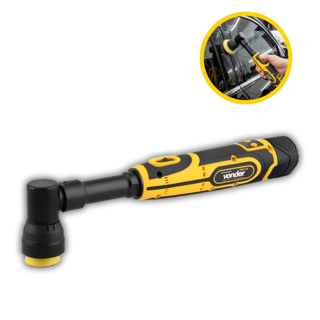 Politriz Mini Automotiva Vonder PMV120 12V Profissional 2 Baterias