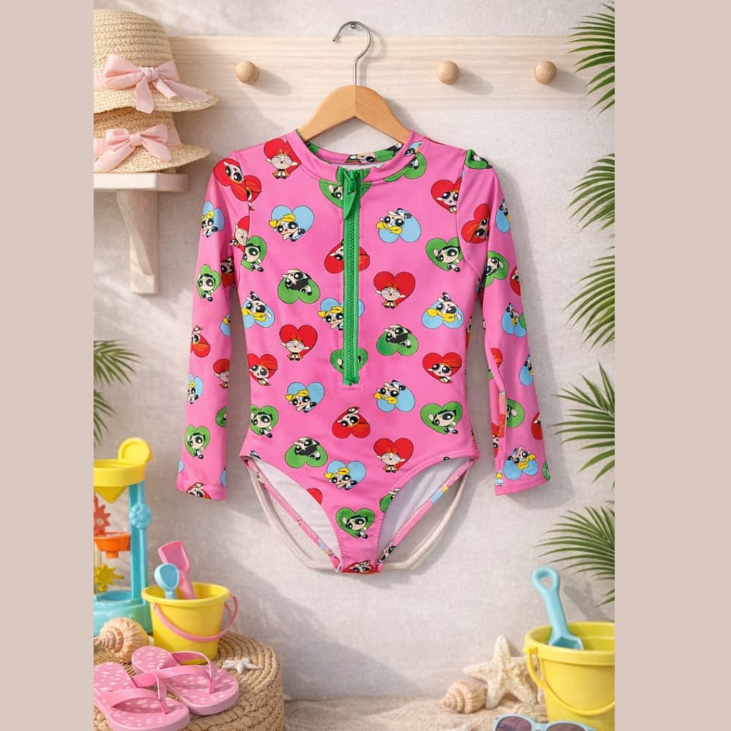 MAIÔ MANGA LONGA PROTEÇÃO SOLAR INFANTIL MODA PRAIA MENINA DE 2 A 12 ANOS HELLO KITTY LILO