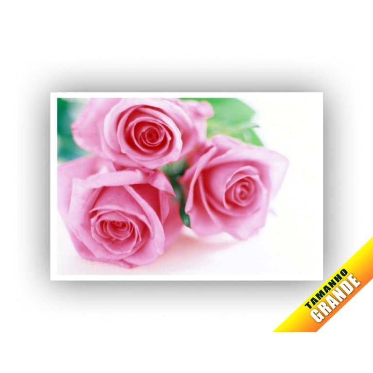 Papel Arroz Flores Rosas pra bolo grande 30x40cm de 7kg