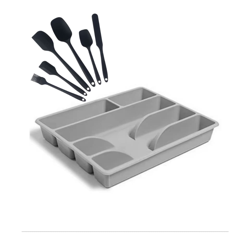 Kit organizador de talheres e Espátulas de Silicone antiaderente