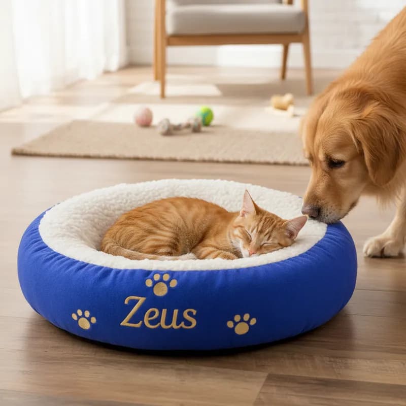 Cama Pet Personalizada com Nome | Sherpa Macia para Cães e Gatos