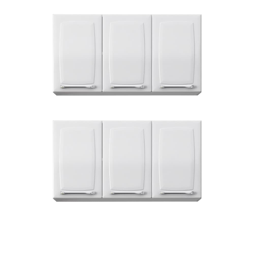 Kit com 2 Armário Aéreo Luce Itatiaia em Aço Branco Resistente