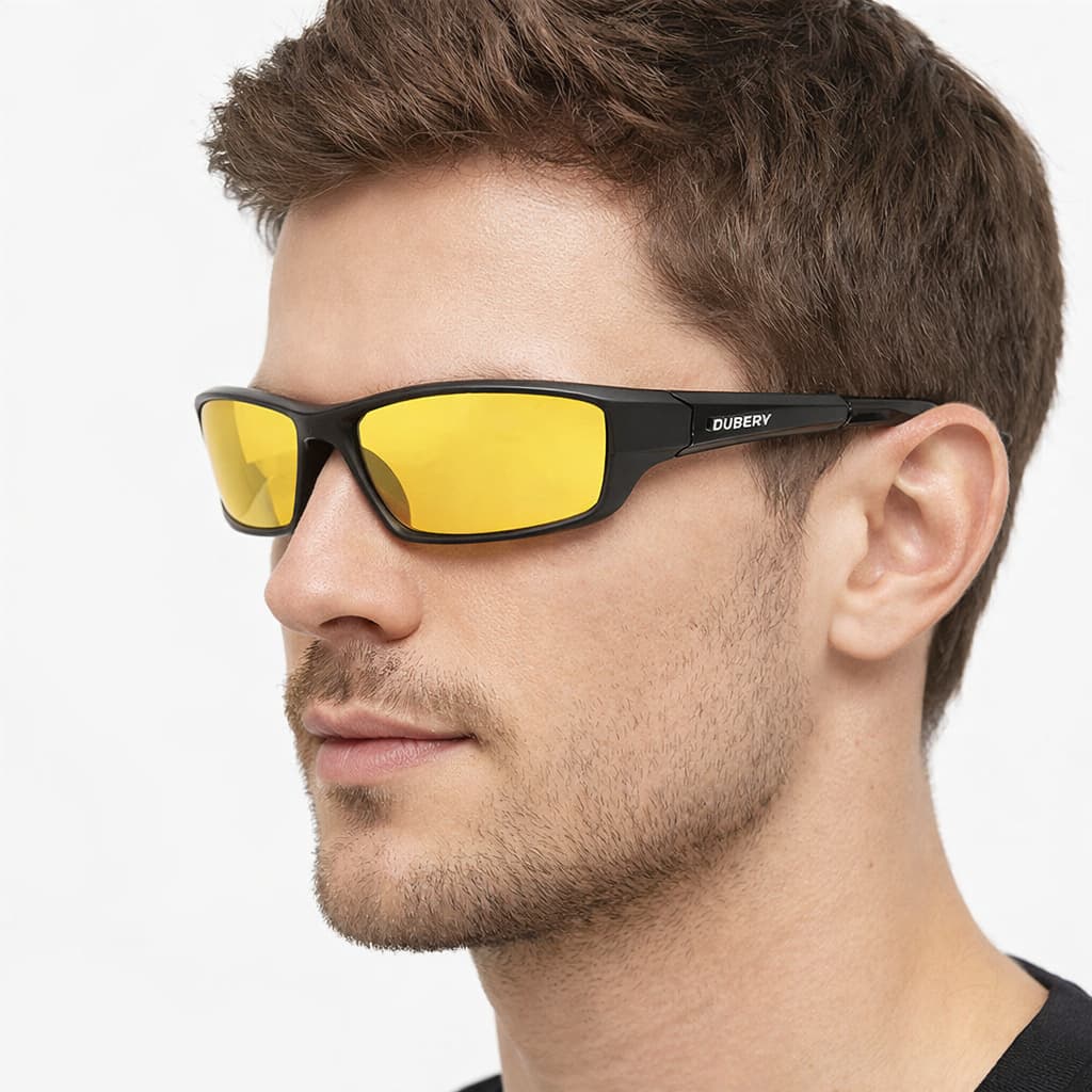 Óculos de Sol Dubery 620 Amarelo Lente Polarizada UV400 Esportivo