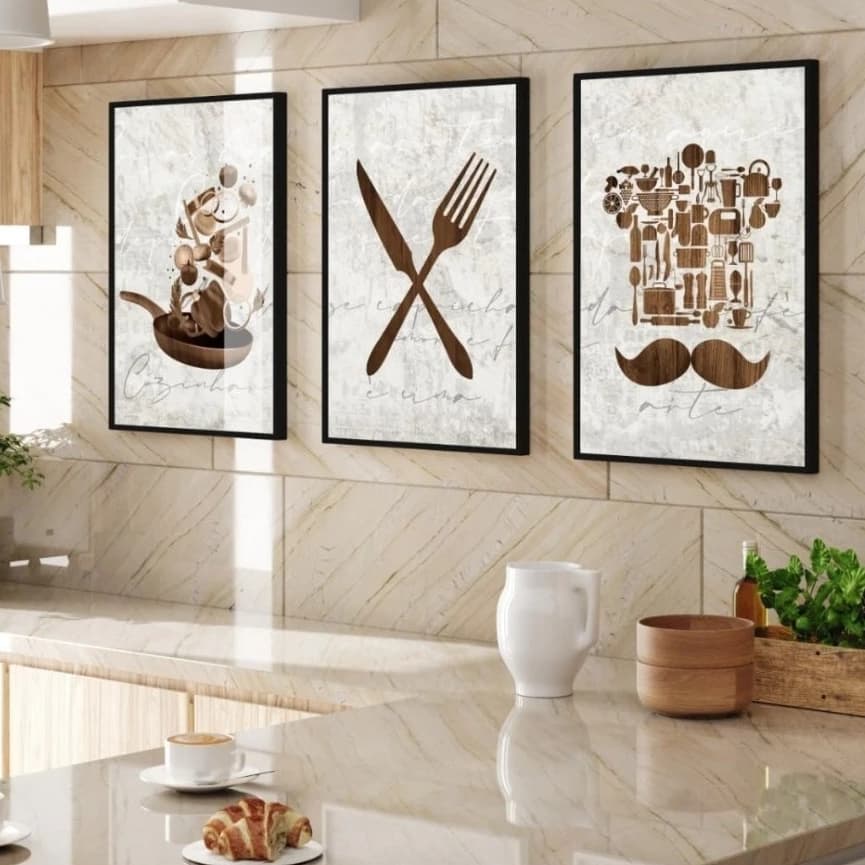 Quadros Decorativos  Cozinha Utensílios Gourmet Moderno Sala Jantar Parede Exclusivo Grande 4k hall