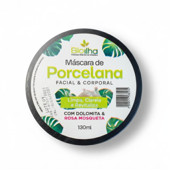 Máscara de porcelana clareadora - com dolomita e óleo de rosa mosqueta