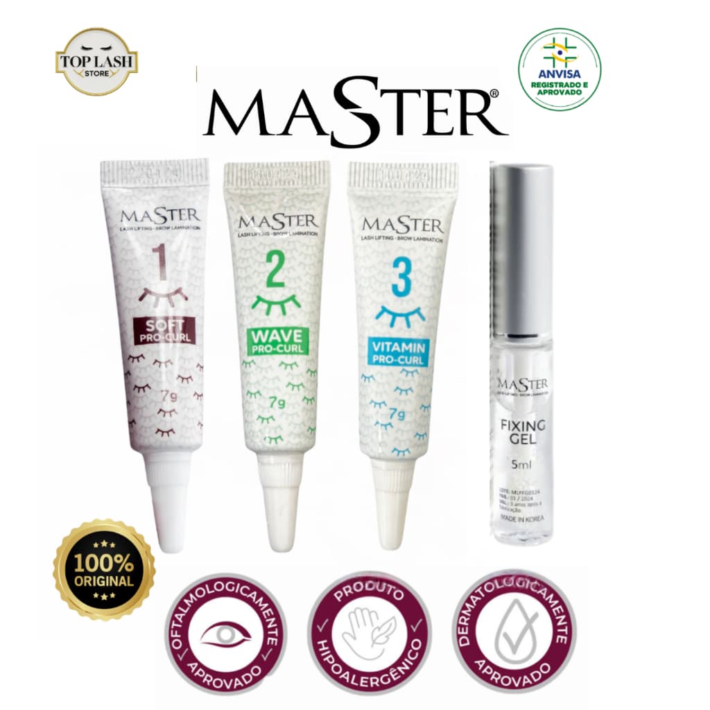 Kit Master Premium Pro-Curl + Gel Fixado | Lash Lifting & Brow Lamination ANVISA Cílios, sobrancelha