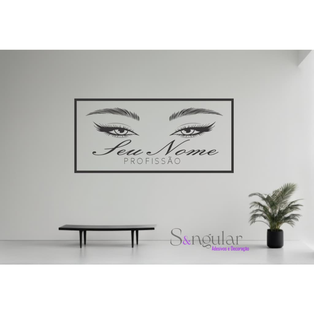Adesivo De Parede Decorativo Salão de Beleza, Cílios, Sobrancelhas, Lash, Brow